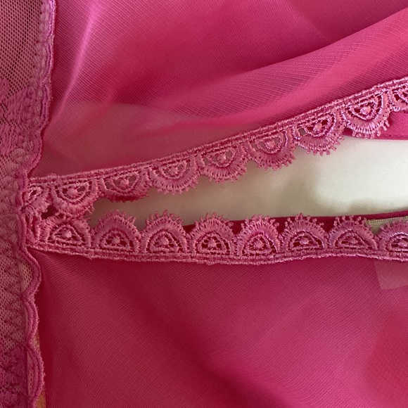 Pink Sheer Lace Nightie - Picture 4 of 14